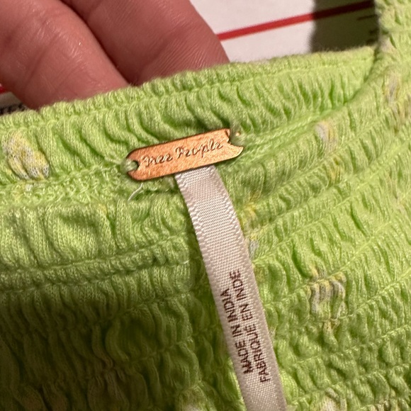 COPY - NWT Free People Top Key Lime Combo Marigold Green Tee - Picture 8 of 14